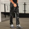 Elastic Waist Black Shiny Pants - Image 3