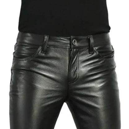 Men's Sleek Solid Color Pants - Image 5