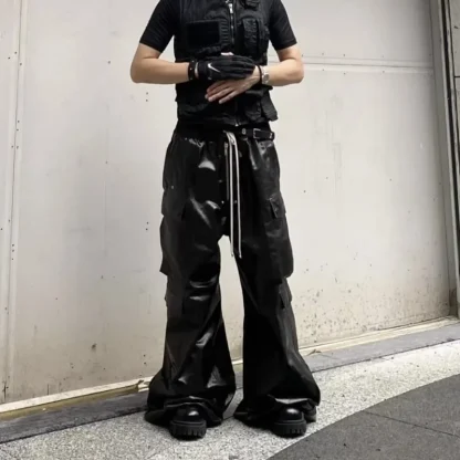 Baggy Wide Leg Drawstring Pants - Image 2
