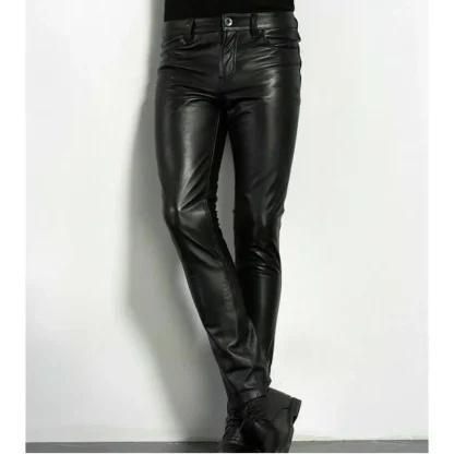 Men's Sleek Solid Color Pants - Image 4