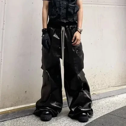 Baggy Wide Leg Drawstring Pants