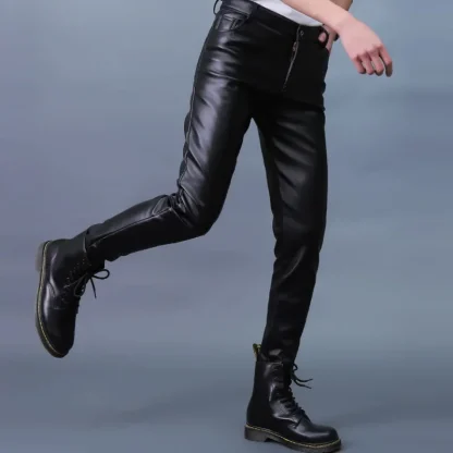 Straight Cut Black Motorcycle Pants - Image 3
