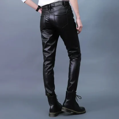 Straight Cut Black Motorcycle Pants - Image 4