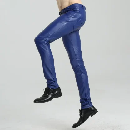 Men's Sleek Solid Color Pants - Image 6