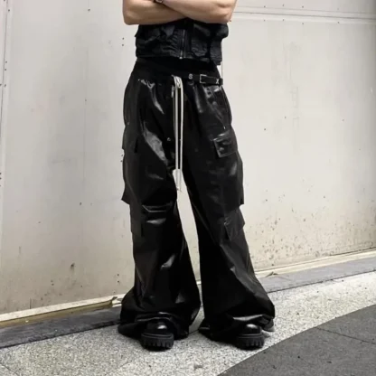 Baggy Wide Leg Drawstring Pants - Image 3