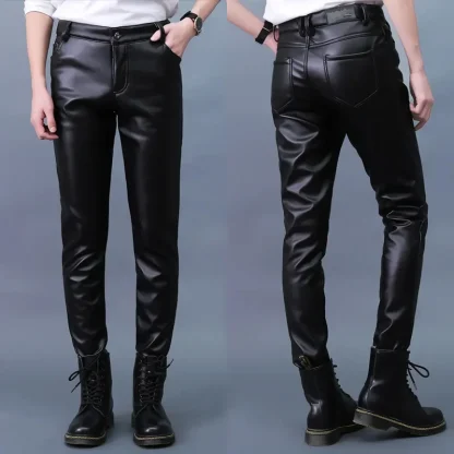 Straight Cut Black Motorcycle Pants - Image 5
